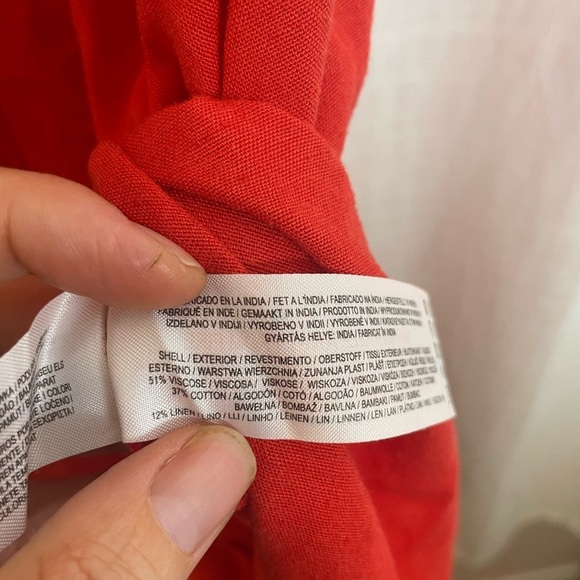 Primark Cotton Sweetheart Red Midi Dress Size S - Picture 6 of 8